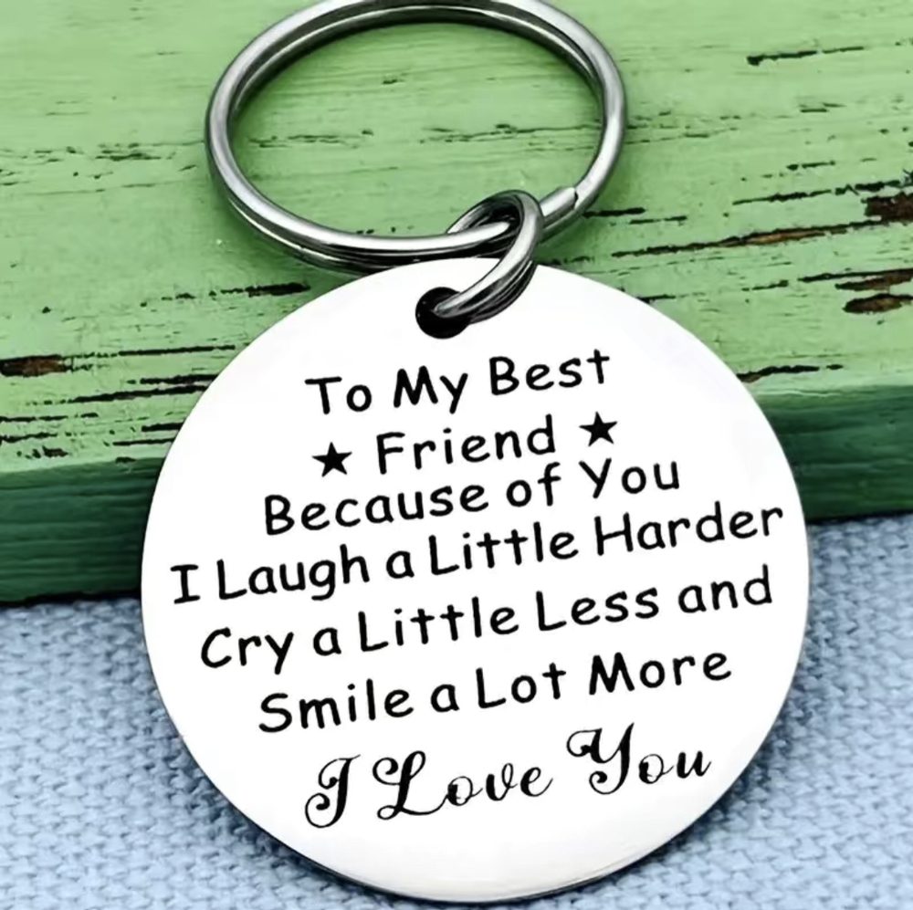 3/$25 To My Best Friend I Love You Stainless Steel Keychain NEW
